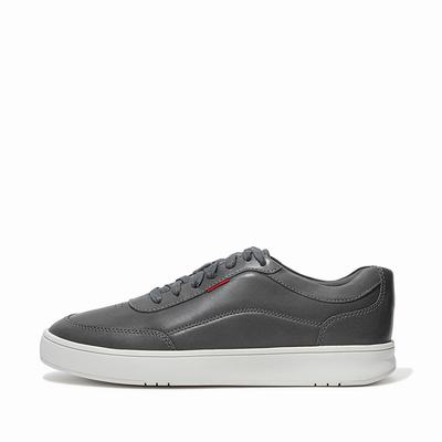 Fitflop Rally X Leather Sneakers Herre, Grå 412-B06 Salg